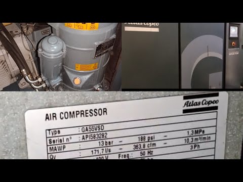 AtlasCopco GA 55 vsd Air-Cold #mnairengineering #compressor #screwcompressor  #atlascopco #viral