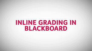 Inline Grading in Blackboard