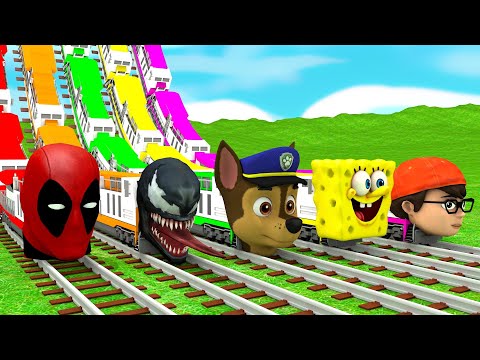 TRANSPORTING PIXAR CARS & FRUITS WITH COLORED & JOHN DEERE vs CLAAS vs TRACTORS - BeamNG.drive #962