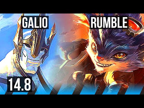 GALIO vs RUMBLE (MID) | 4/2/7 | EUW Master | 14.8