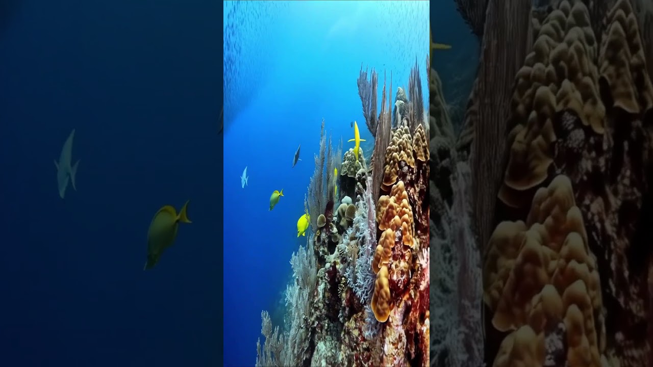 Scubadiver passes through beautiful fishes under the Sea #ai #aivideo #aiart