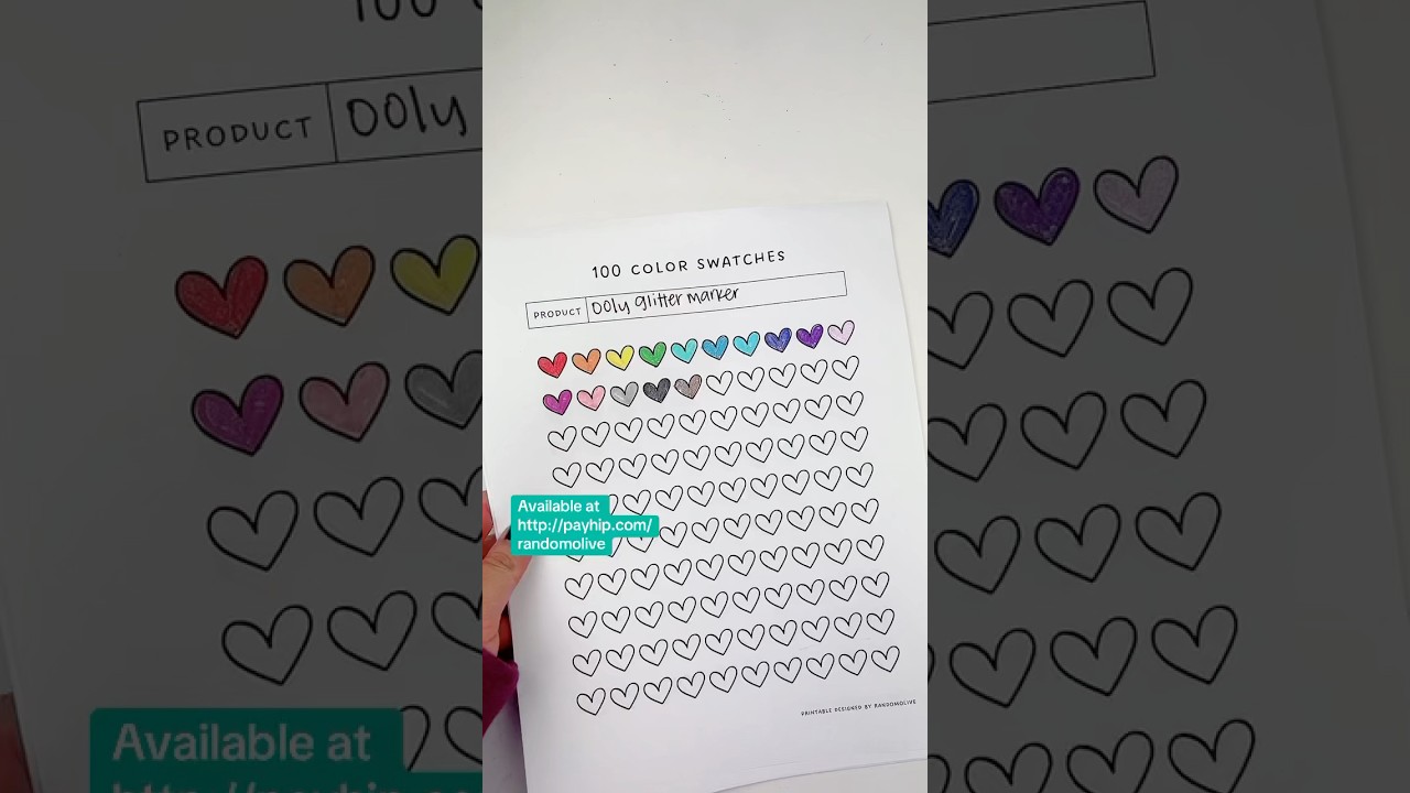 Color swatch sheets! Printable download available for you #coloring #colorswatches #markerswatches