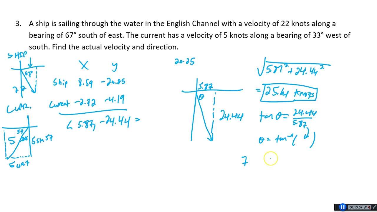 Vector Navigation Worksheet Solutions