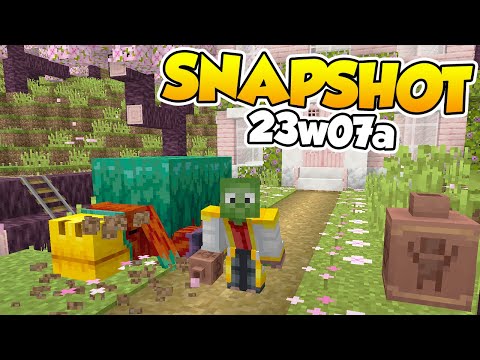 SNIFFER, CHERRY BIOME AND ARCHEOLOGY - Minecraft 1.20 Snapshot 23w07a