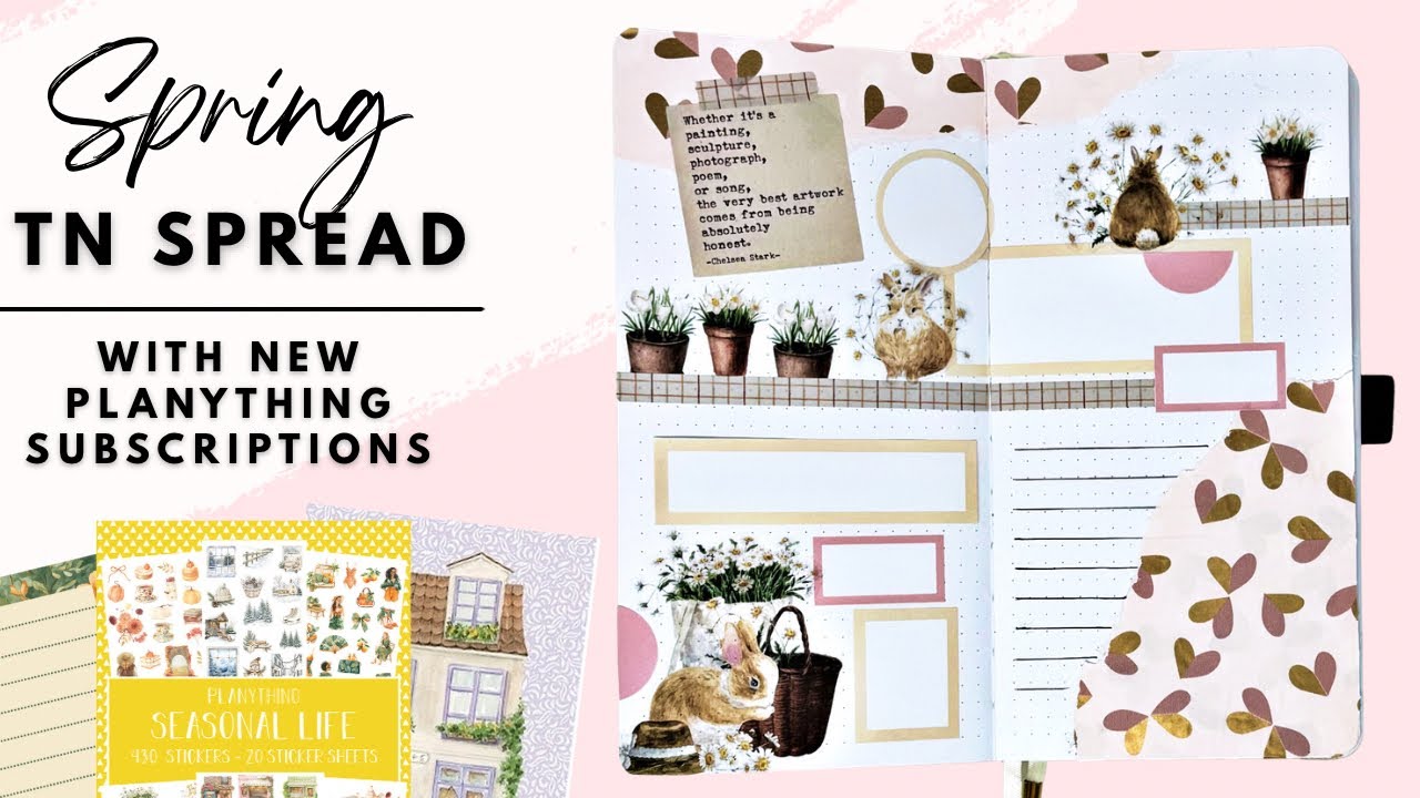 PLAN WITH ME & FLIP THROUGH | SPRING TN BULLET JOURNAL SPREAD WITH NEW PLANYTHING SUBSCRIPTIONS
