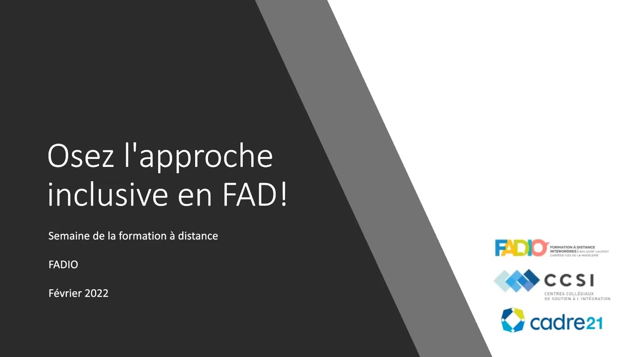 Semaine FAD 2022 : Oser l’approche inclusive en FAD!