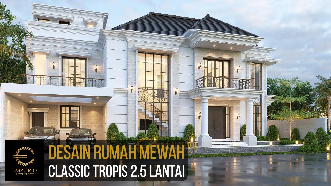 Video 3D Desain Rumah Klasik 2.5 Lantai Bapak TNO 1104