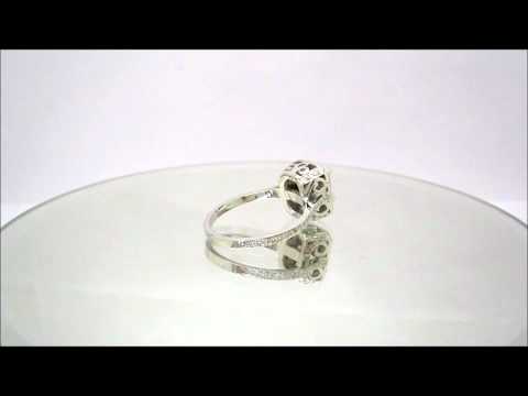 EMERALD &  ROUND DIAMOND ENGAGEMENT RING DECO 1.65CTW - KNR INC - 577