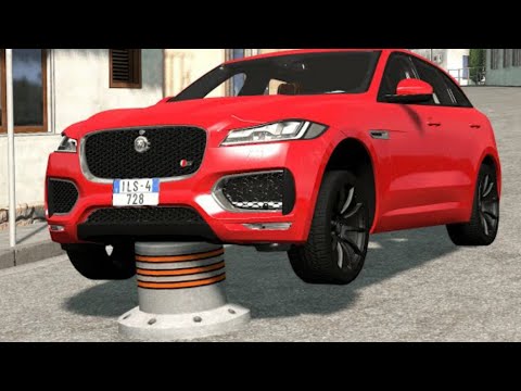 Cars Vs Bollards - BeamNG.Drive