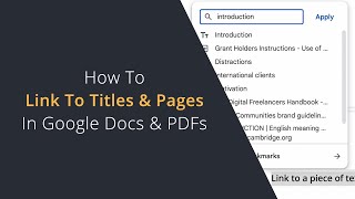 How to link to pages in Google Docs and PDF Documents | How To Use Internal Links in Google Docs PDF