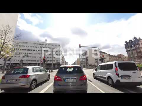 Pov Hyperlapse Driving In Frankfurt At Daytime - Timelapse Traffic - 4k Stock Footage