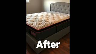 Before and After Prince of Wales Mattress and 5290 Fabric Bed with Drawers