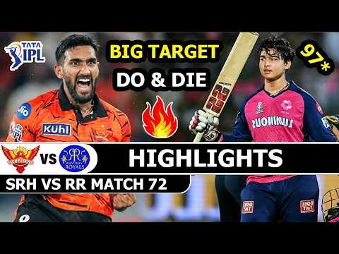 Sunrisers Hyderabad vs Rajasthan Royals IPL 2026 Match 72 Full Highlights | SRH VS RR Highlights