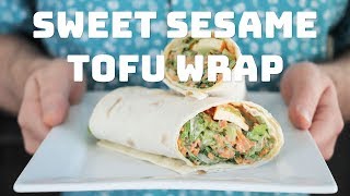 Easy Vegan Sweet Sesame Baked Tofu Wrap