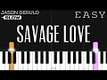 Jason Derulo - Savage Love | SLOW EASY Piano Tutorial