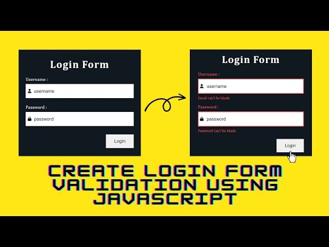 Create Simple Login Form Validation Using Javascript Html Css And Java Script 2023 Javascript