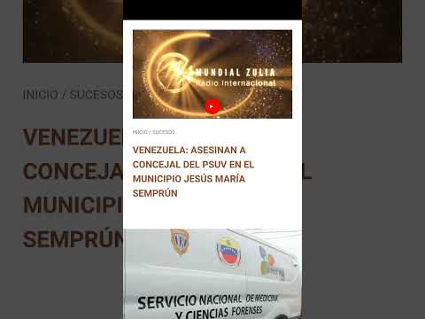 VENEZUELA: ASESINAN A CONCEJAL DEL PSUV EN EL MUNICIPIO JESÚS MARÍA SEMPRÚN