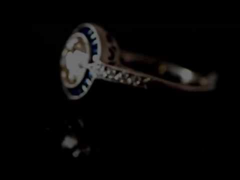 Vintage Diamond and Sapphire Engagement Ring