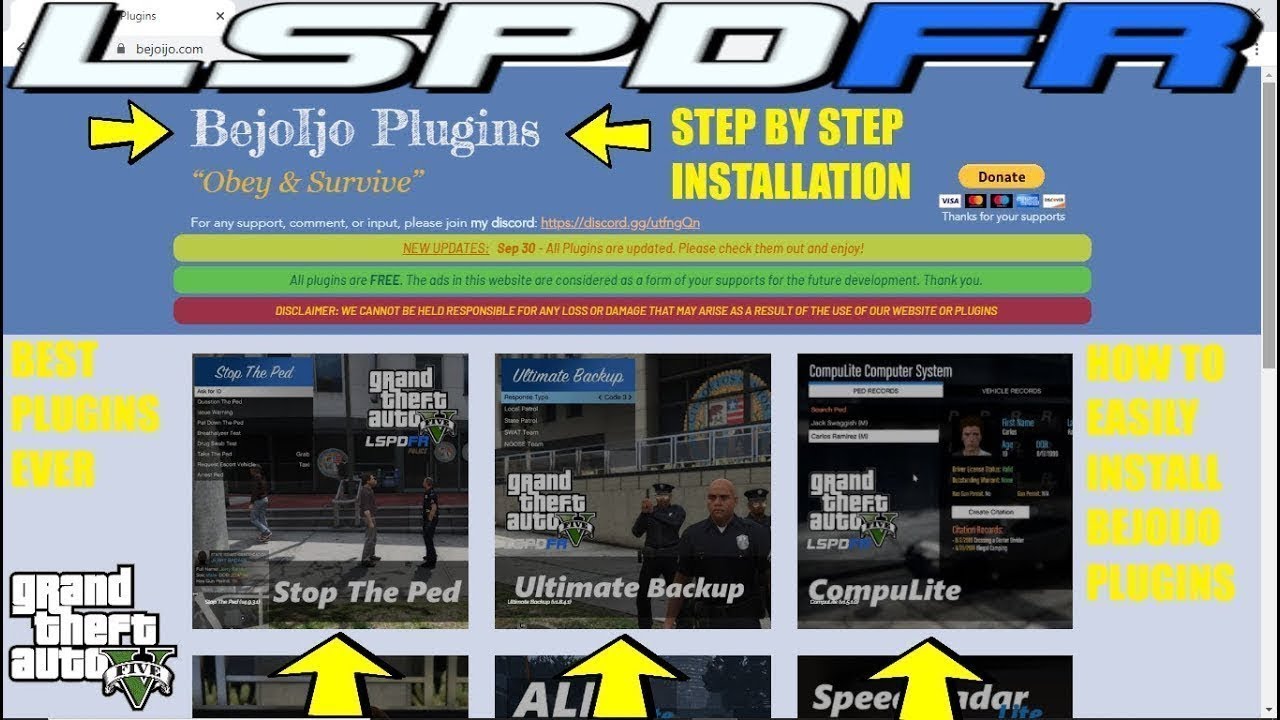 How To Install StopThePed, Ultimate Backup & Compulite (Bejoijo Plugins Updated) #LSPDFR