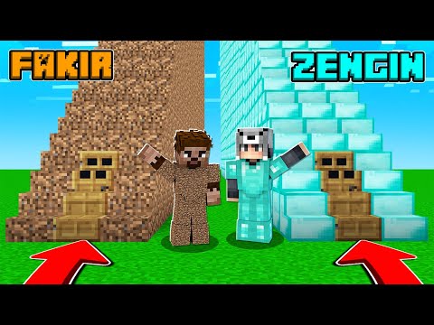 FAKİR GİZLİ MERDİVEN VS ZENGİN GİZLİ MERDİVEN 😱 - Minecraft