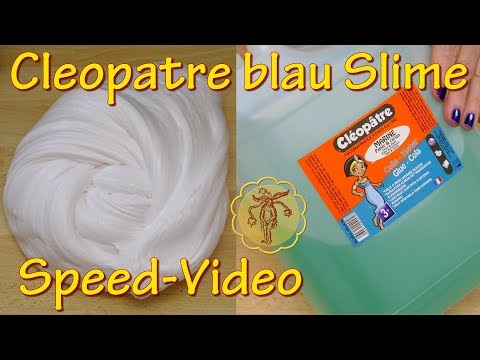 Speed-Video: Slime Kleber-Test: Fluffy-Slime mit blauem Cleopatre Kleber - selber machen - DIY
