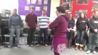 Four-part round using &#39;Dynamite&#39;