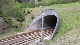 Fast ICE Trains / ICE Schnellfahrstrecke am Tunnel Himmelberg und Tunnel Wahnscheid