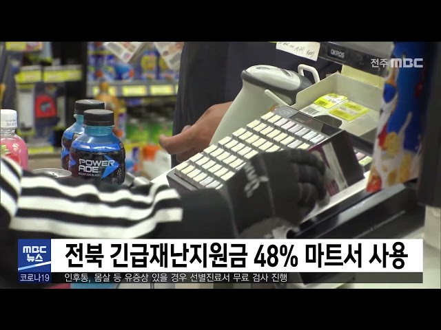 전북 긴급재난지원금 48% 마트서 사용