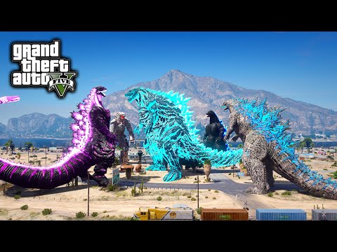 Godzilla Earth ゴジラ・アース Vs Godzilla, Shin Godzilla, Mechagodzilla, Heisei Godzilla ( GTA V Mods )