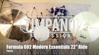 Video thumbnail for Paiste Formula 602 Modern Essentials 22" Ride played by Luc Catellier by Timpano-percussion
