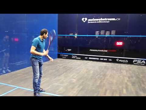 Geschwindigkeitsmessung beim Squash - Mohamed Elshorbagy beim GC Cup 2017
