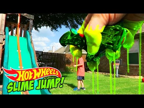 KidCity's Hot Wheels Cars Slime Jump Challenge! Video