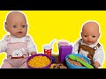 Baby Born Dolls Morning Routine and Shopping in Mini Target Shopping Cart compilation