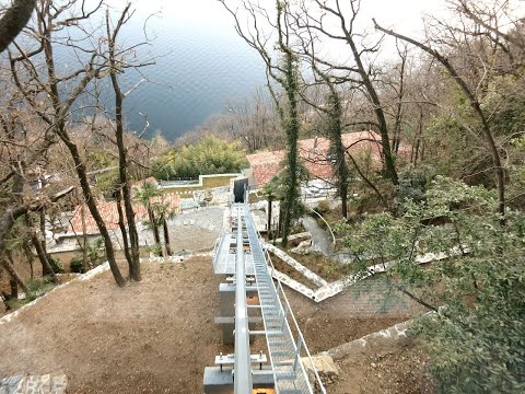 Neuer Schrägaufzug Ronco Talfahrt Hersteller Heutschi private funicular funicolare funicolari