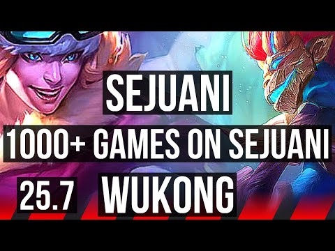 SEJUANI vs WUKONG (TOP) | 1000+ games | KR Grandmaster | 25.7