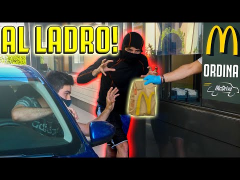 Thief steals food from MC Drive - PRANK AT MC DONALD'S!! *REPORT*