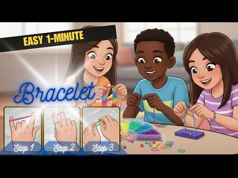 EASY 2-FINGER DIY Bracelet! How to Make Loom Bands WITHOUT a Loom (Beginner Kids Craft)