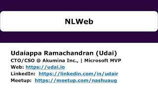 NLWeb by Udaiappa Ramachandran