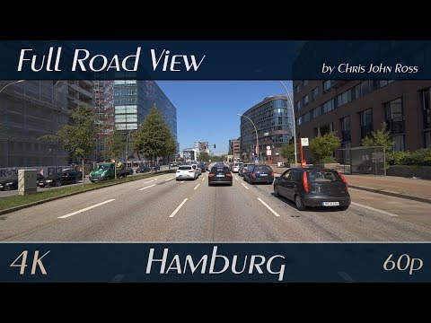 Hamburg, Germany: Autobahn (A1, A255), Bundesstraße (B75), Heidenkampsweg - 4K (2160p/60p) Ultra HD