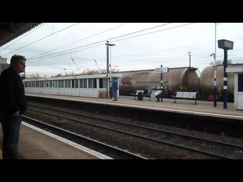 *RARE* TATA Steel class 60 099 passes Newark Northgate with EWS freight 24/11/12