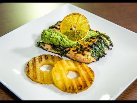 Herbed Salmon with Grilled Pineapple