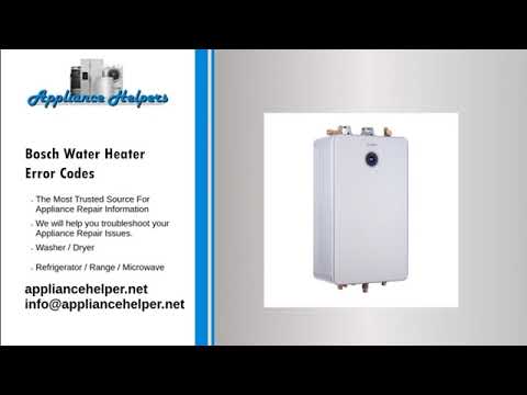 Bosch Water Heater Error Codes