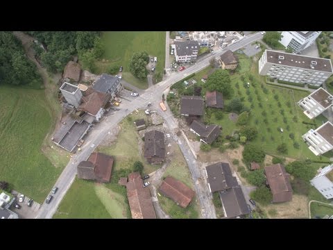 Unwetter Dierikon LU, aus der Vogelperspektive