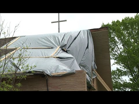 Church holds first service after tornado damage