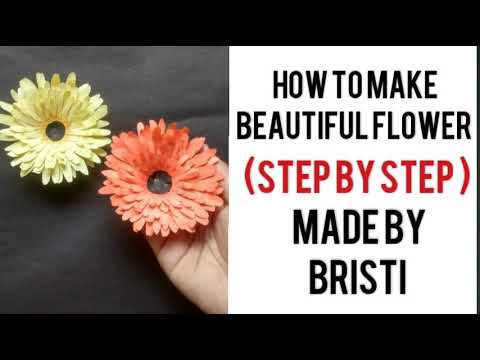How to make beautiful flower || (step by step) || BRISTI'S IDEAS WORLD