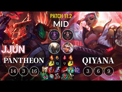 GRF jjun Pantheon vs Qiyana Mid - KR Patch 11.2