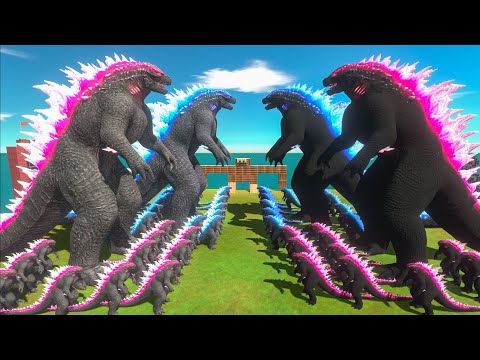 Growing Blue GODZILLA Evolved x GODZILLA Evolved VS Dark Itself - Animal Revolt Battle Simulator