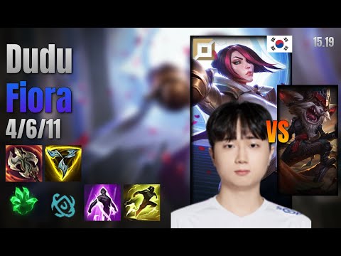 Dudu Top Fiora vs Kled lol KR solo rank Full Game 15.19 | 두두 피오라 vs 클레드