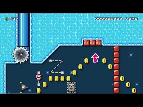 Escape From Thwomp Icy Cave by NerdyHippy - Super Mario Maker 2 - No Commentary 1bv 1bw