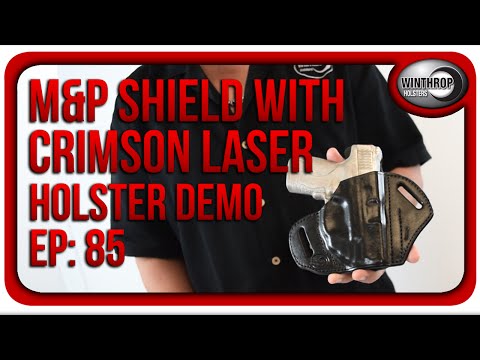 M\u0026P Shield with Crimson Trace Laser OWB Leather Holster By: WinthropHolsters.com